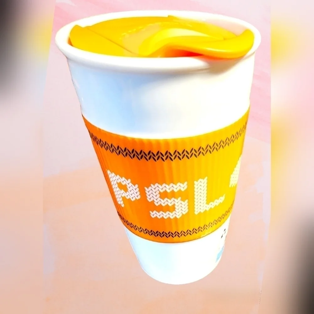 Starbucks 2016 TEAM PSL Ceramic Travel Tumbler Mug Pumpkin Spice Latte